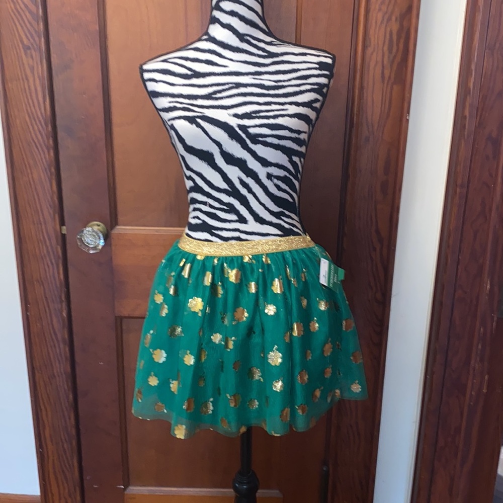 Green and gold shamrock tutu size extra large new with tags